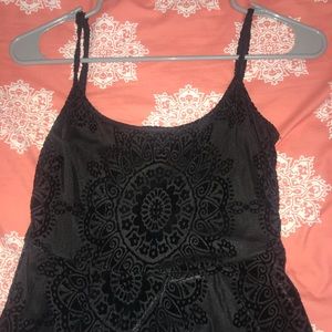 black dress, velvet details